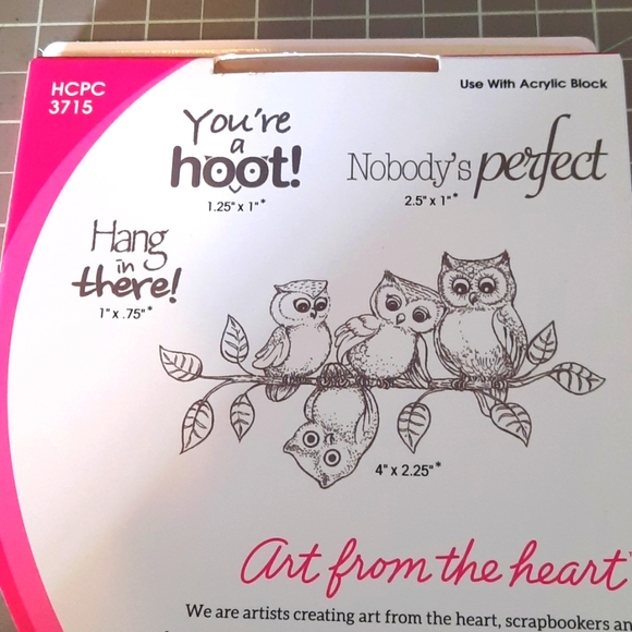 You're a Hoot rubber cling stamp set - Picture 3 of 3